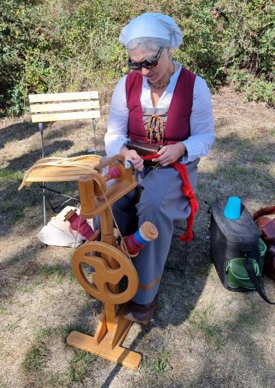 Vorführung Spinnrad