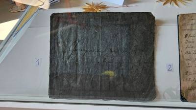 äteste Quempasmusikbuch von 1850 in der Quempasausstellung 